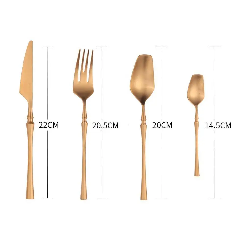 

HOT Cutlery Set Mirror Gold Cutlery Set Steel Spoons Set Set Steel Gold Cutlery Silverware Steel Knives Forks P3T7