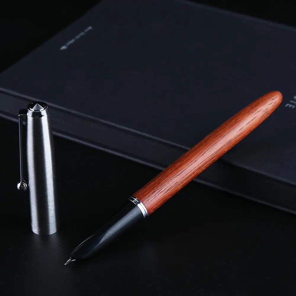 

Vintage Style Pear Wood Barrel Fountain Pen 0.38mm Nib Business Office Gift