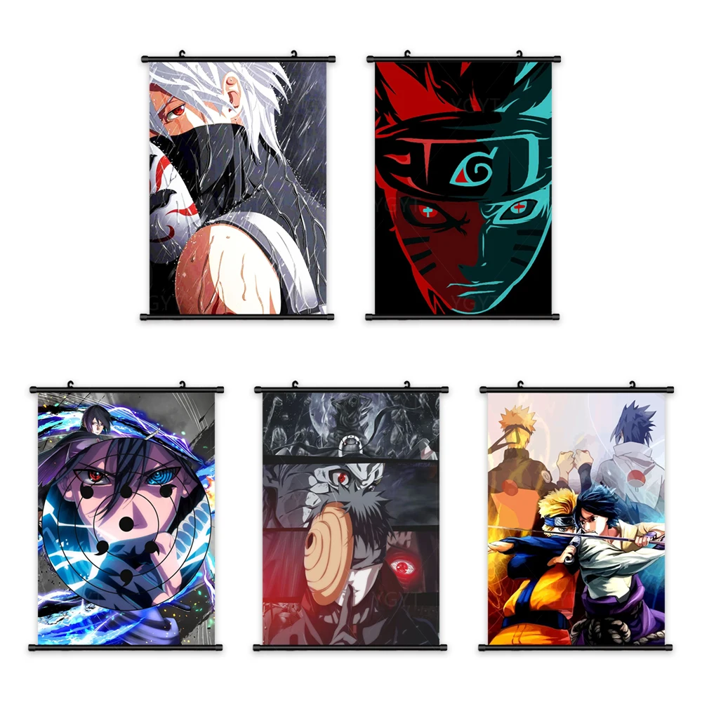 

Canvas Japanese Anime Home Decoration Poster Prints Naruto Pictures Wall Art Plastic Scroll Hanging Painting Bedside Background