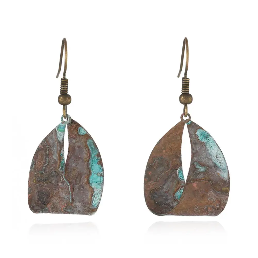 Богемные серьги массивные ювелирные изделия преувеличенные старинные зеленые