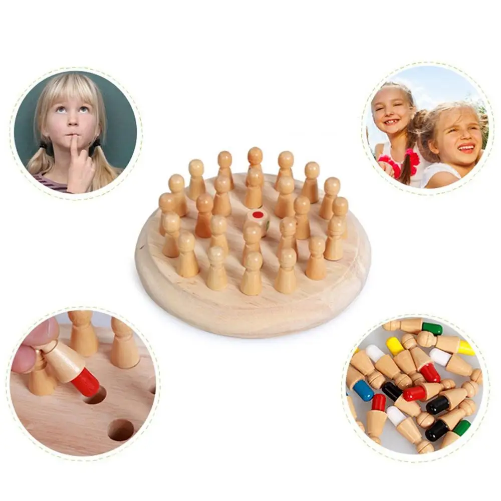 

Kids Wooden Chess Memory Match Stick Table Game Fun Block Party Board Game Educational Color Cognitive Ability Toy For Children