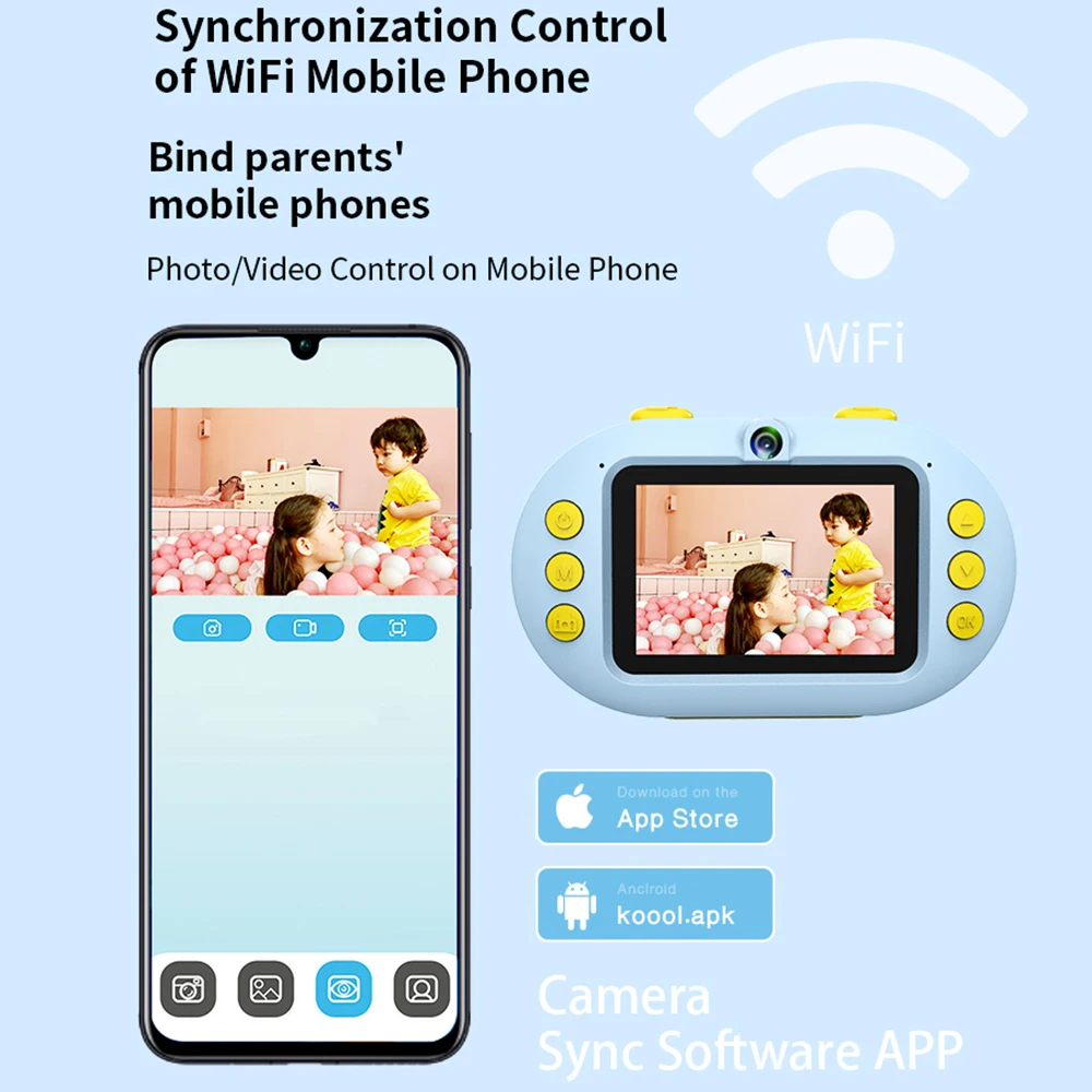 Цифровая мини камера для детей видеокамера проекционная 1080P образовательных