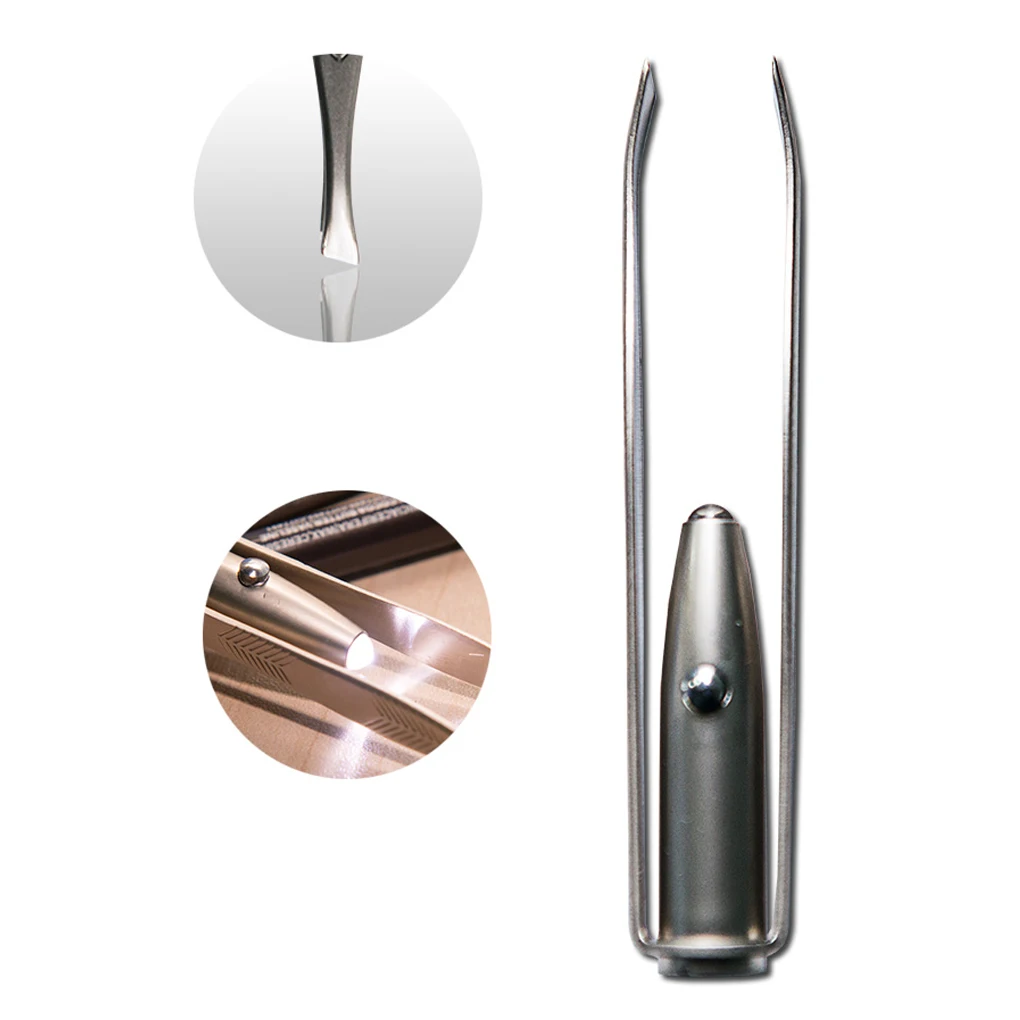 Светодиодный Пинцет для завивки ресниц бровей с зажимом пинцет из нержавеющей