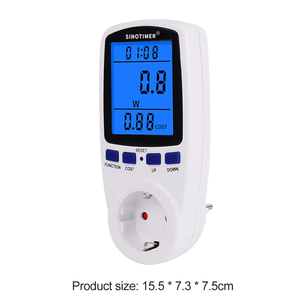 

230V AC EU Digital LCD Power Meter Wattmeter Socket Wattage Kwh Energy Meter FR US UK AU BR Measuring Outlet Power Analyzer