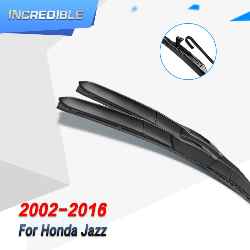 

INCREDIBLE Hybrid Wiper Blades for Honda Jazz fit Hook Arms Model Year from 2002 to 2016