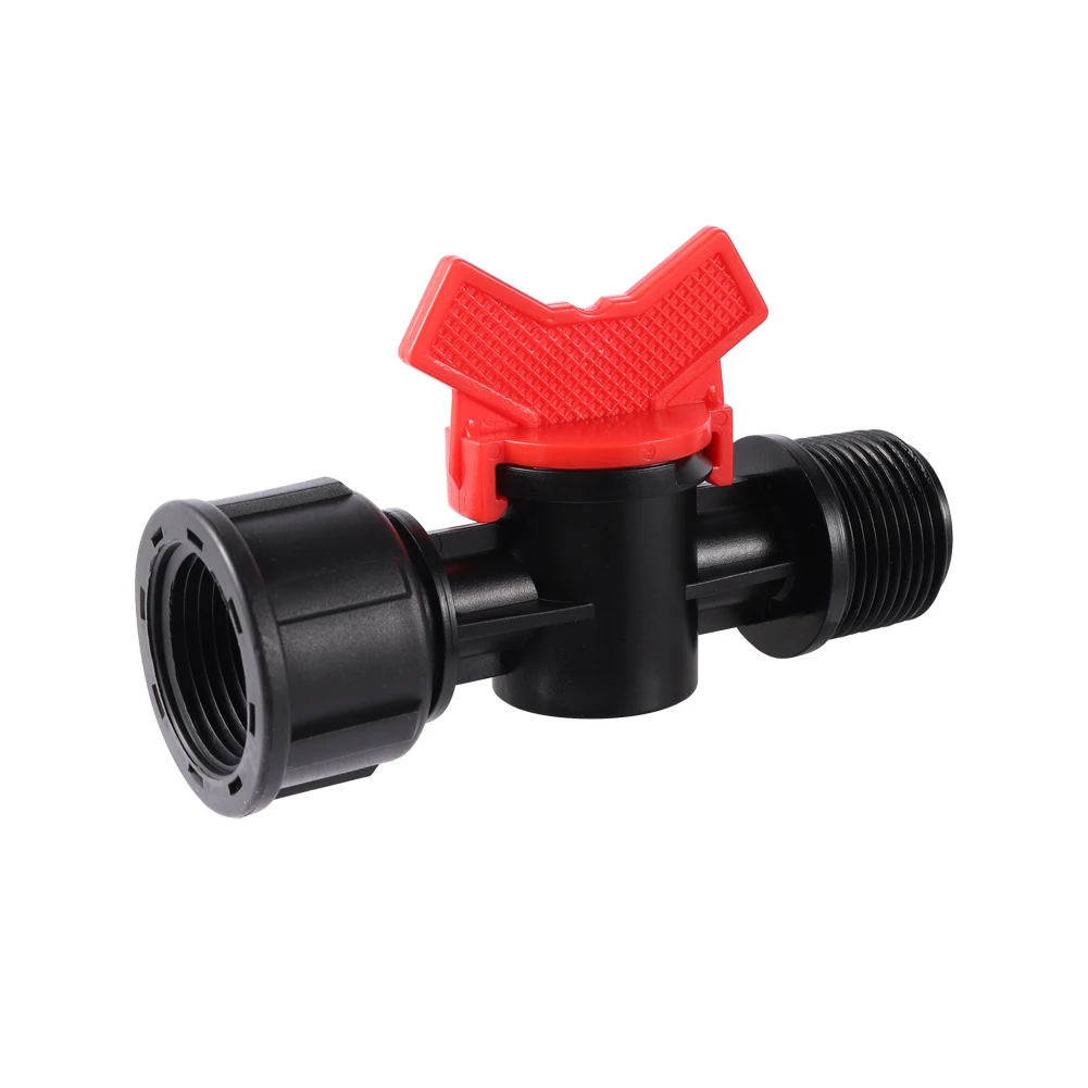 

Home Garden Farm Greenhouse Micro Irrigation 1/2" 3/4" Female/Male Thread Drip Irrigation Switch Valve Water Pipe Connector 1Pc