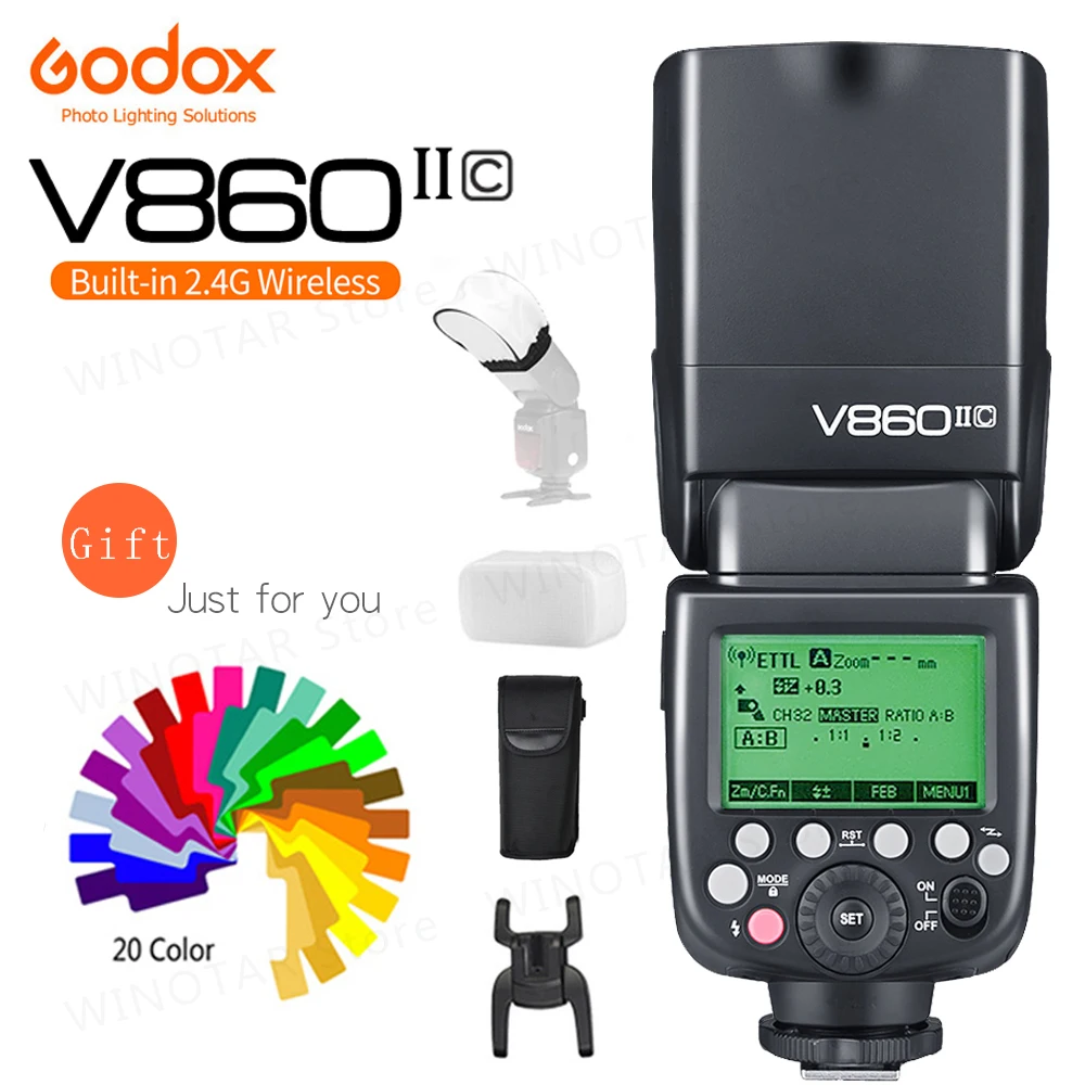 Godox V860II V860II-C E-TTL HSS 1/8000s литий-ионный аккумулятор Speedlite вспышка для Canon 800D 760D 750D 80D 70D