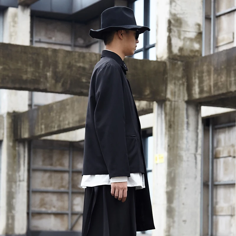 Куртка мужская повседневная с асимметричным подолом винтажная уличная одежда в