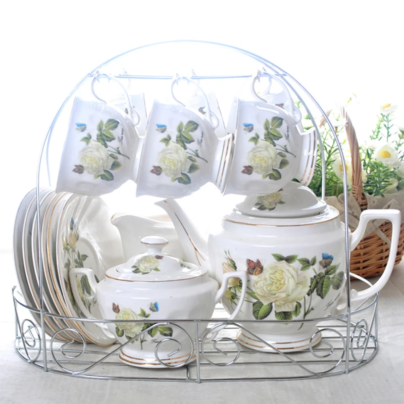 

Набор кофейников из королевской керамики, 15 шт., кофейный модный чайный набор, кофейные чашки, кружки