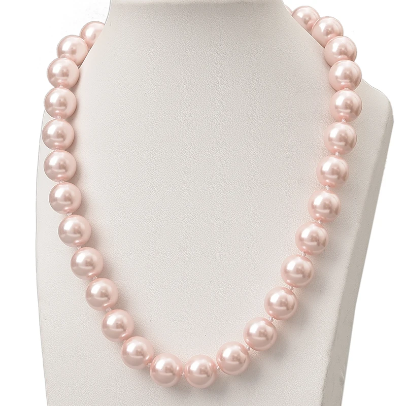 Ожерелье женское из искусственного жемчуга колье с круглыми бусинами 10 мм