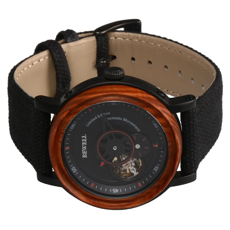 

2020 Promotion Rushed Bewell Fashion Popular Men's Watch Full-automatic Mechanical Hollow Wood Customized By A Manufacturer