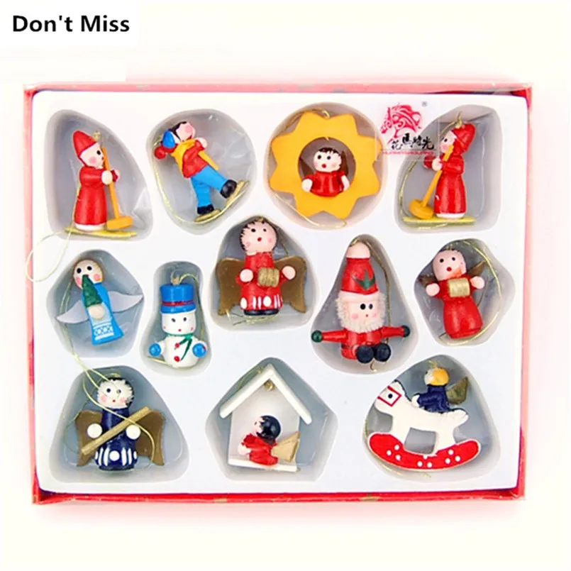 Новогодний подарок рождественские украшения для дерева игрушка деревянные