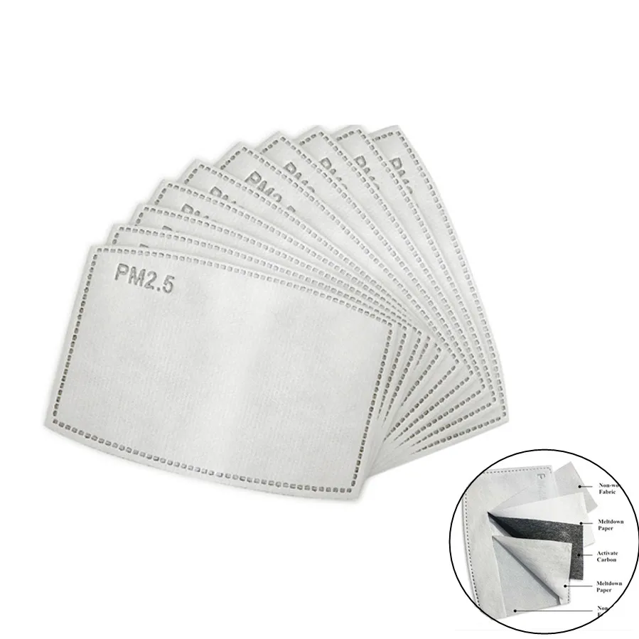 5-слойный фильтр с активированным углем для маски лица PM2.5 от пыли и смога