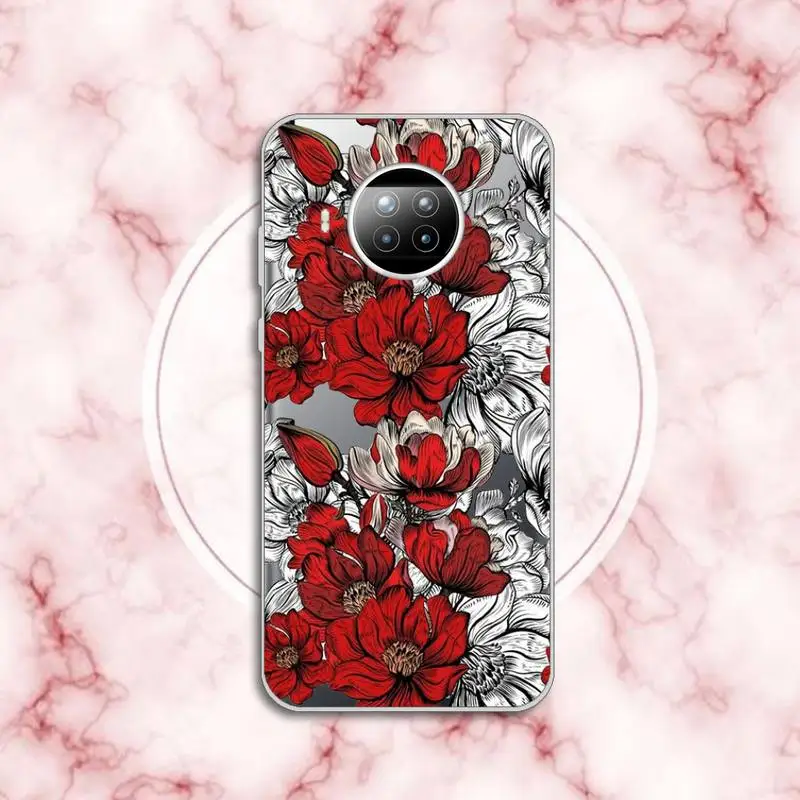 

Flower Phone Case Transparent for xiaomi redmi note 8 9 9s 11 10t lite pro