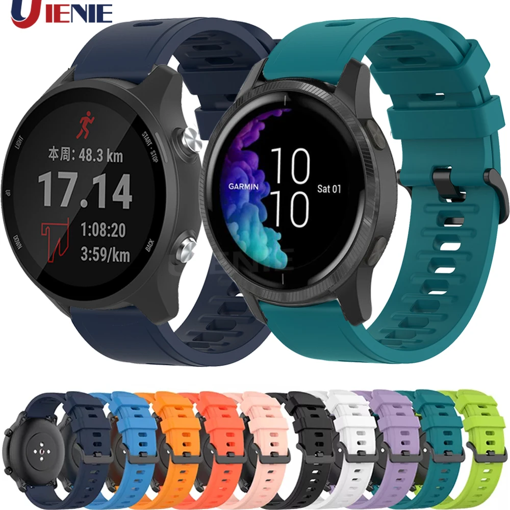 Ремешок силиконовый для наручных часов 20 мм браслет Garmin Forerunner 245 м/645/Vivoactive 3/CAME SQ