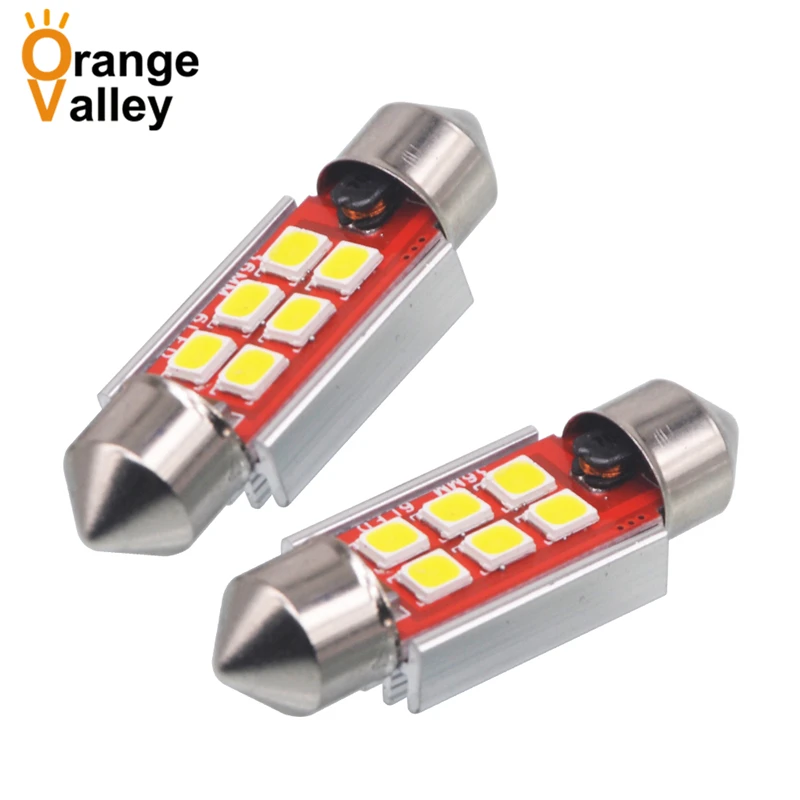 

100Pcs c5w led CANBUS 31 36 39 41 mm Festoon C10W 4 led bulb 2835 6 SMD 12V reading lamp car Interior Light White Error Free