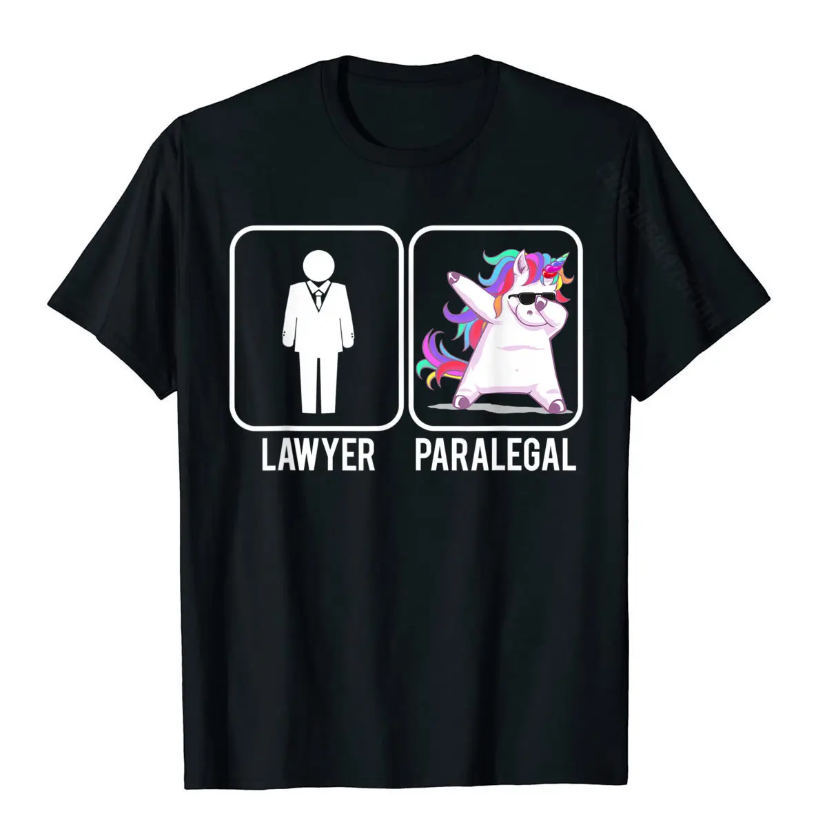 Funny Lawyer Paralegal Dabbing Unicorn Legal Law Firm T-Shirt Cotton Tops Tees For Men Camisa Tshirts Normal Slim Fit