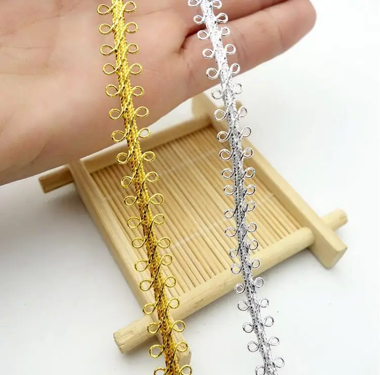 10 метров Золотая Серебряная тесьма кружевная отделка костюм для косплея
