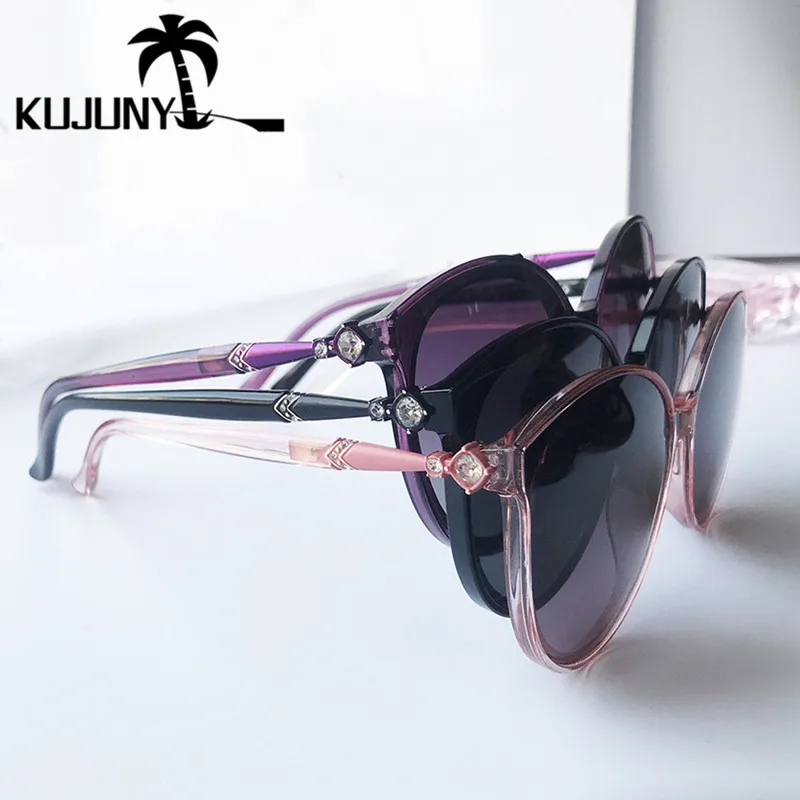 

KUJUNY Polarized Sun Glasses For Women Vintage Round Sunglasses Ladies Cat eye Eyewears Retro Driving UV400 Eyeglasses