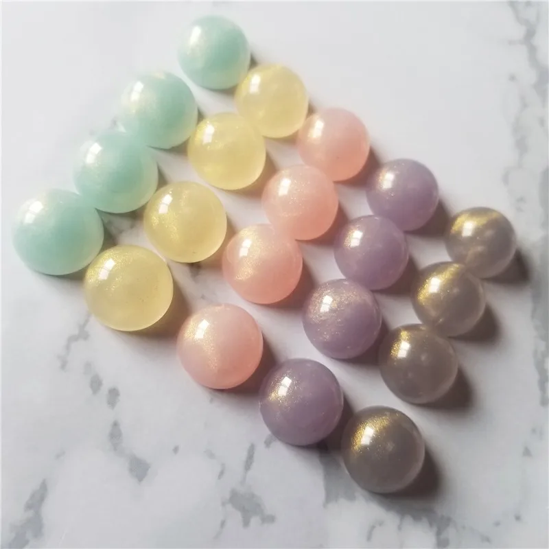 5 шт. 16 мм Макарон Цвет Блестящий акрил бусина Кабошон патч основа результаты