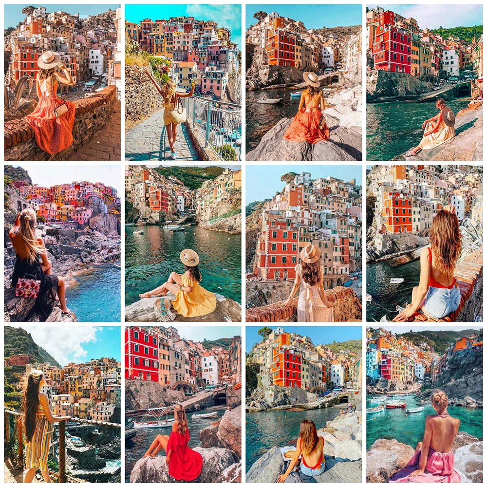 

5D алмазная живопись своими руками, красивая женщина, искусственный квадрат, Круглый ландшафт, вышивка, украшение для дома