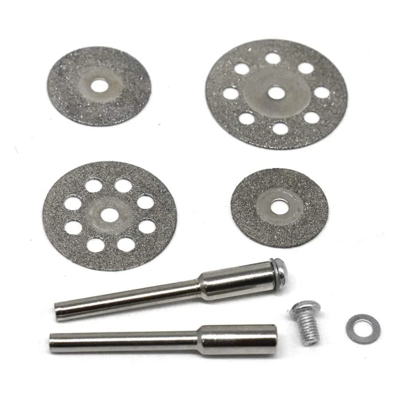 

Diamond Cutting Wheel 40PCS (25mm/22mm/18mm/16mm Each 10) with Mandrel (3mm) 8Pcs for Dremel Rotary Tool