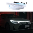 СВЕТОДИОДНЫЙ Автомобильный светильник капота, водонепроницаемая гибкая белая декоративная подсветка, светильник, крышка двигателя, авто окружающая атмосферная лампа, универсальная 12 В