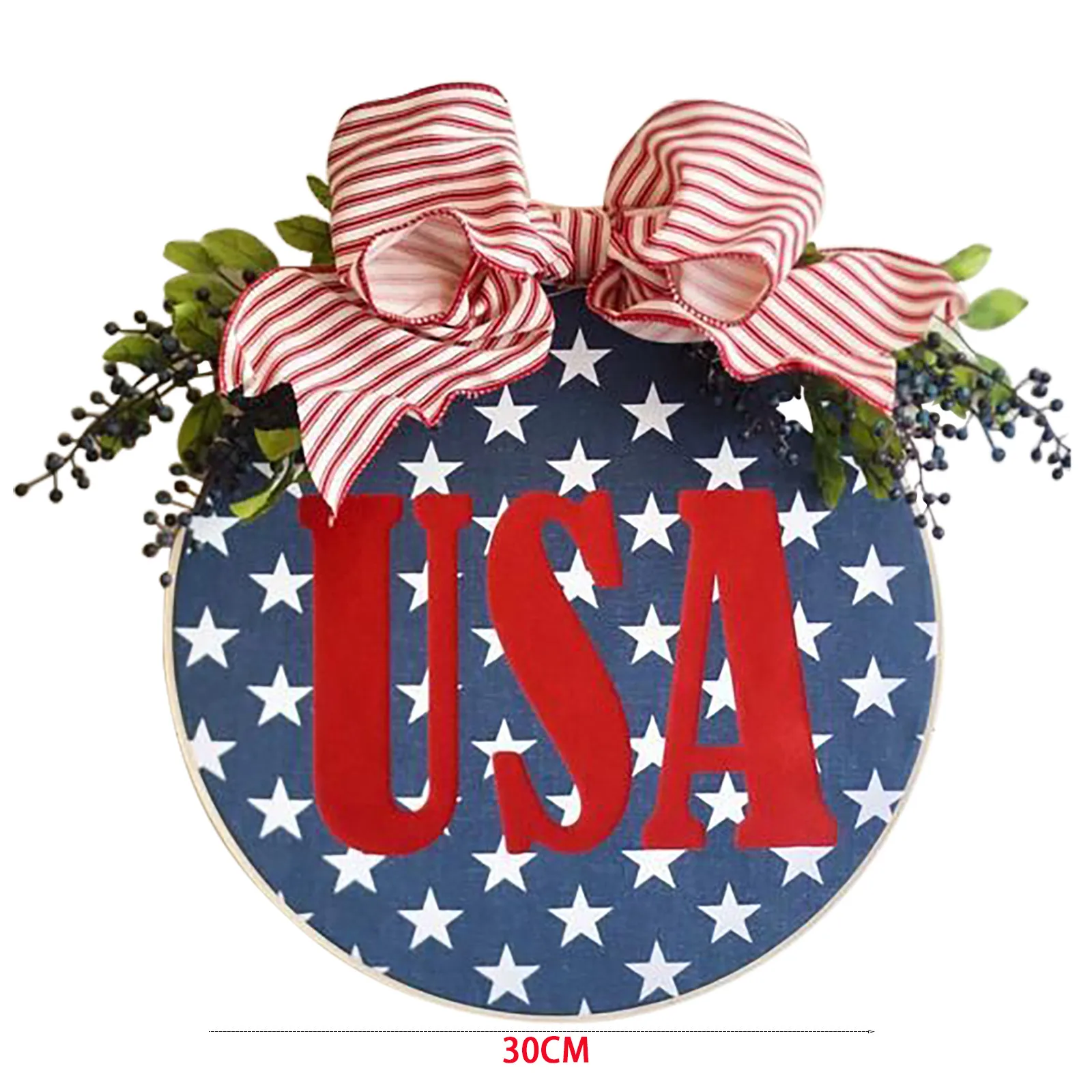 

Promotion American Wreath Patriotic Wreath Diy Garland For Front Door Decoration Independence Day Wreath Memorial Day Wreath