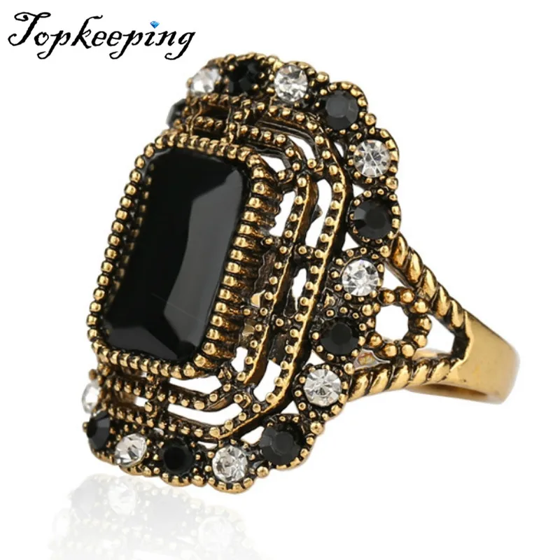 Новые турецкие Модные Ретро ювелирные изделия с кристаллами позолоченные