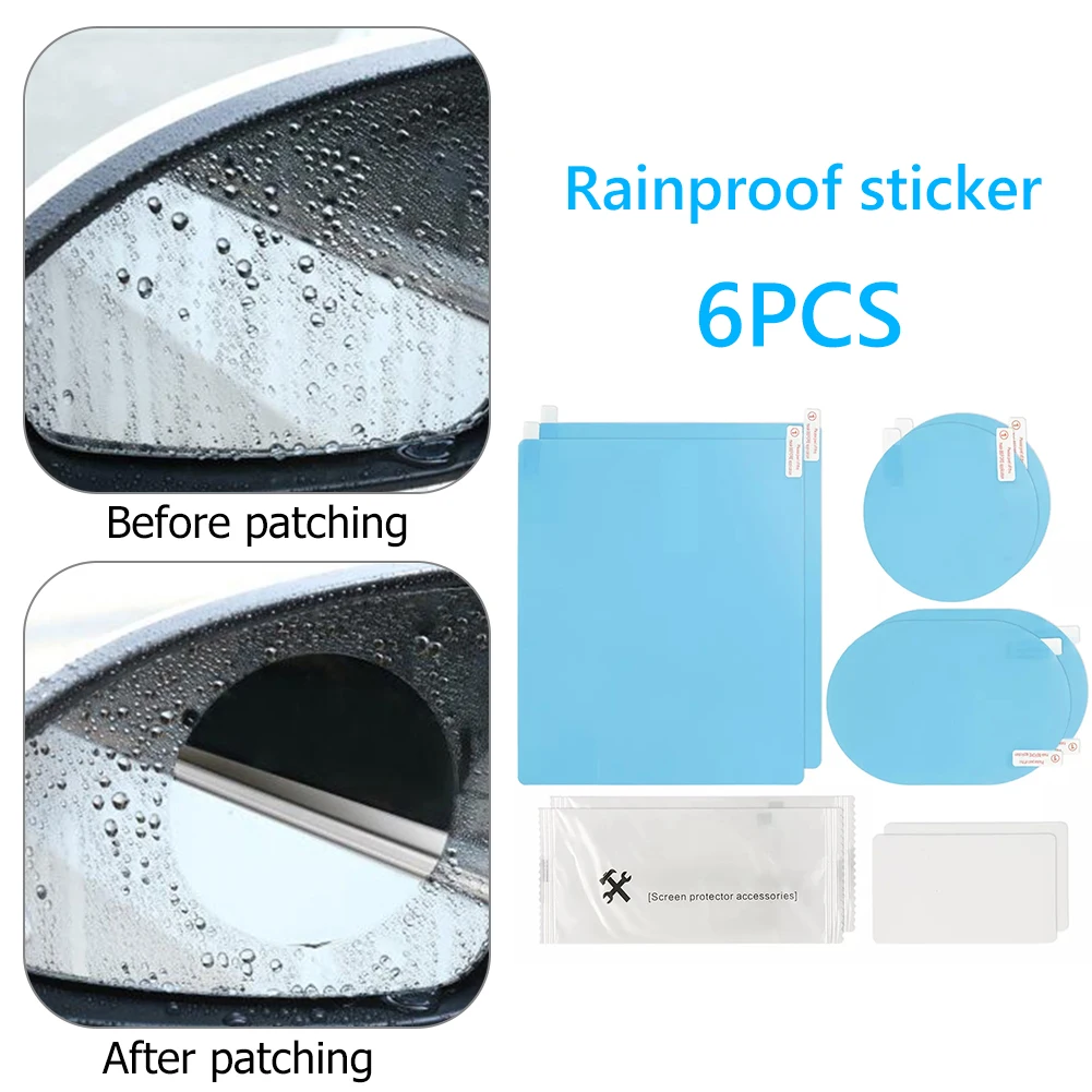 

6pcs/set Waterproof Rainproof Car Sticker Car Auto Side Mirror Window Anti Fog Film Anti Glare Protective Films