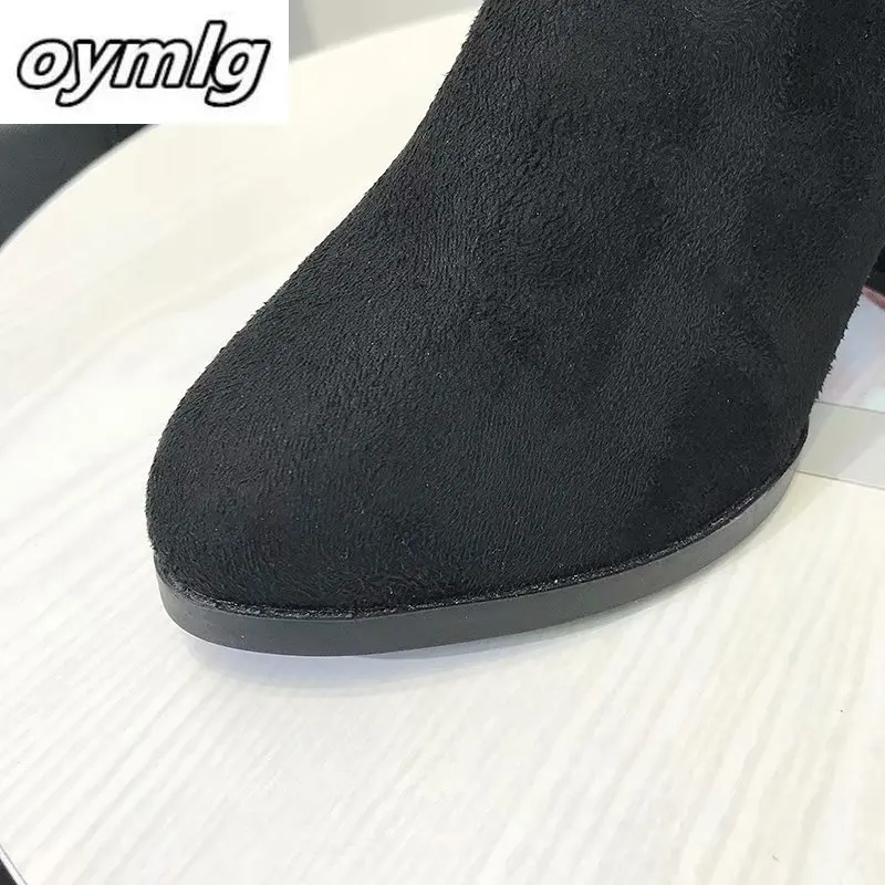 Женские повседневные Сапоги выше колена; зимние женские туфли-лодочки с круглым носком на платформе и высоком каблуке; теплые зимние сапоги; mujer