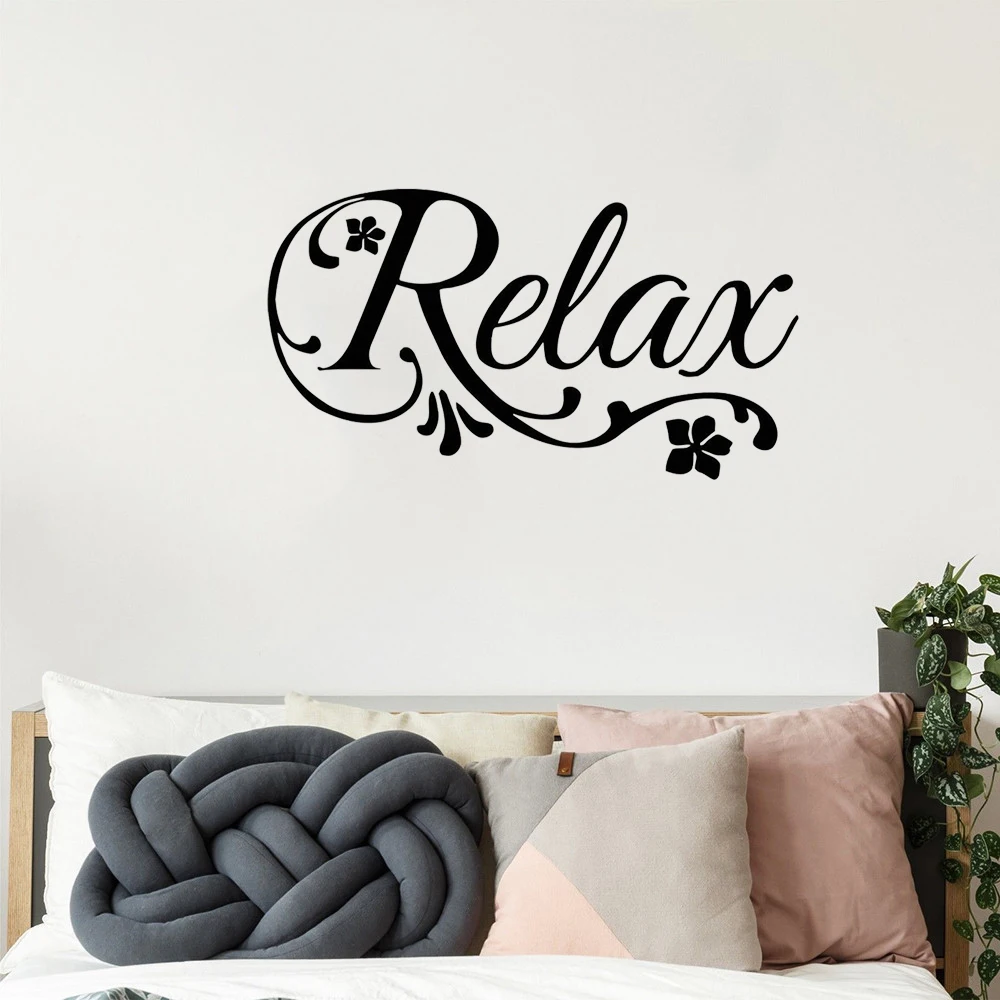 spa beauty salon wall decal lettering relax window vinyl sticker massage spa salon house wall decoration flower art mural free global shipping