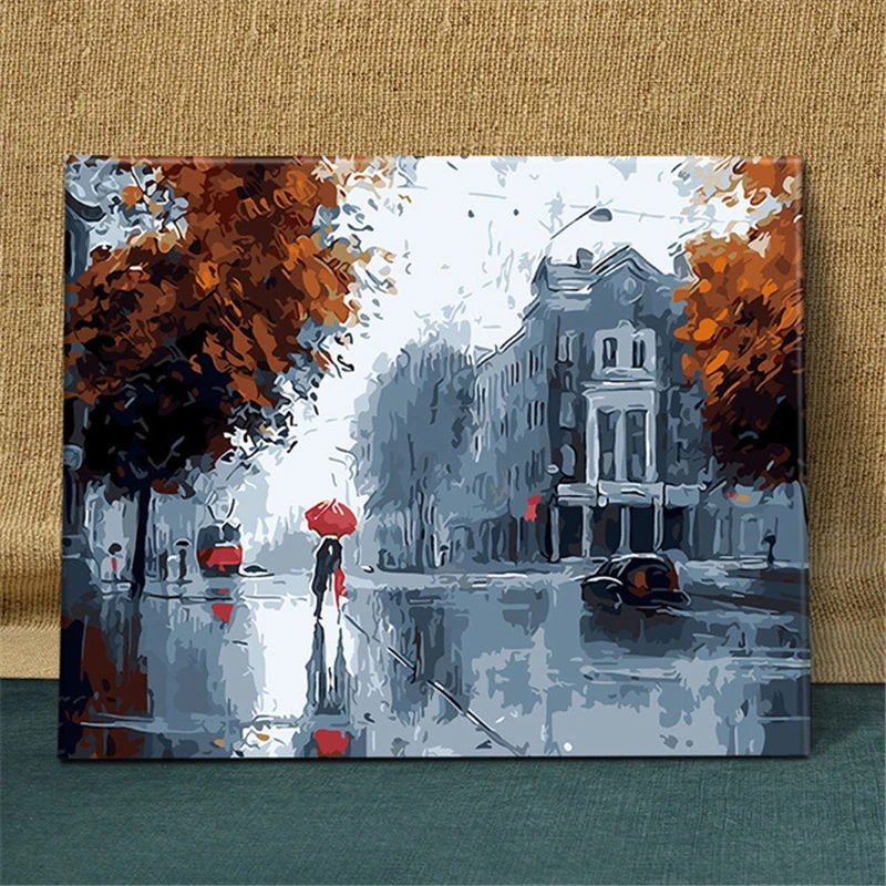 

Lonely In Rain Paintings By Numbers DIY Pictures Oil Coloring By Numbers Set Gift Drawing By Numbers Canvas Decor New Arrivals