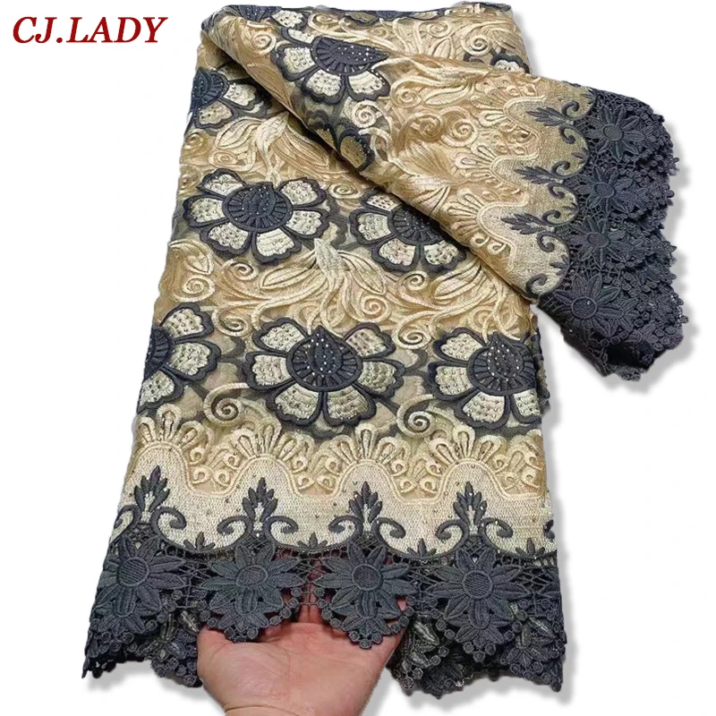 

Latest African Lace 2022 High Quality Nigerian French Tulle Lace Fabric Embroidery for Women Dress Wedding Clothing Material