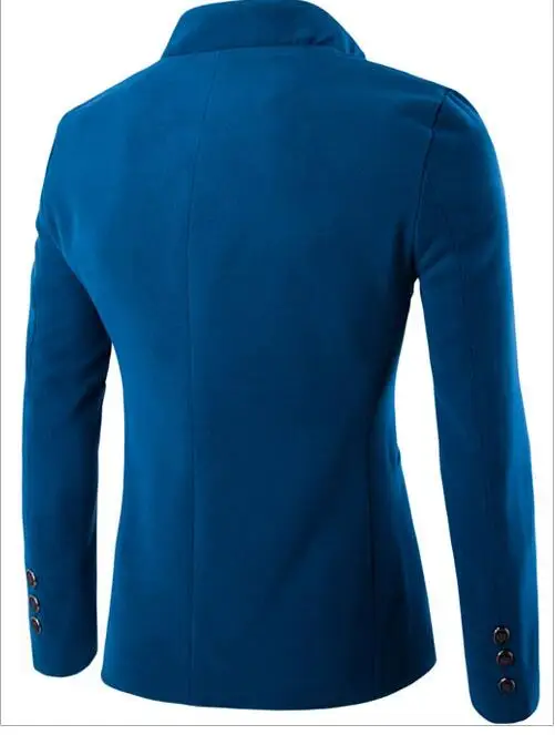 

Men Woolen Blazer Slim Fit Coat Costume Blazers Men's Jacket Single-Breasted Stand-Up Collar Chinese Tunic Suit