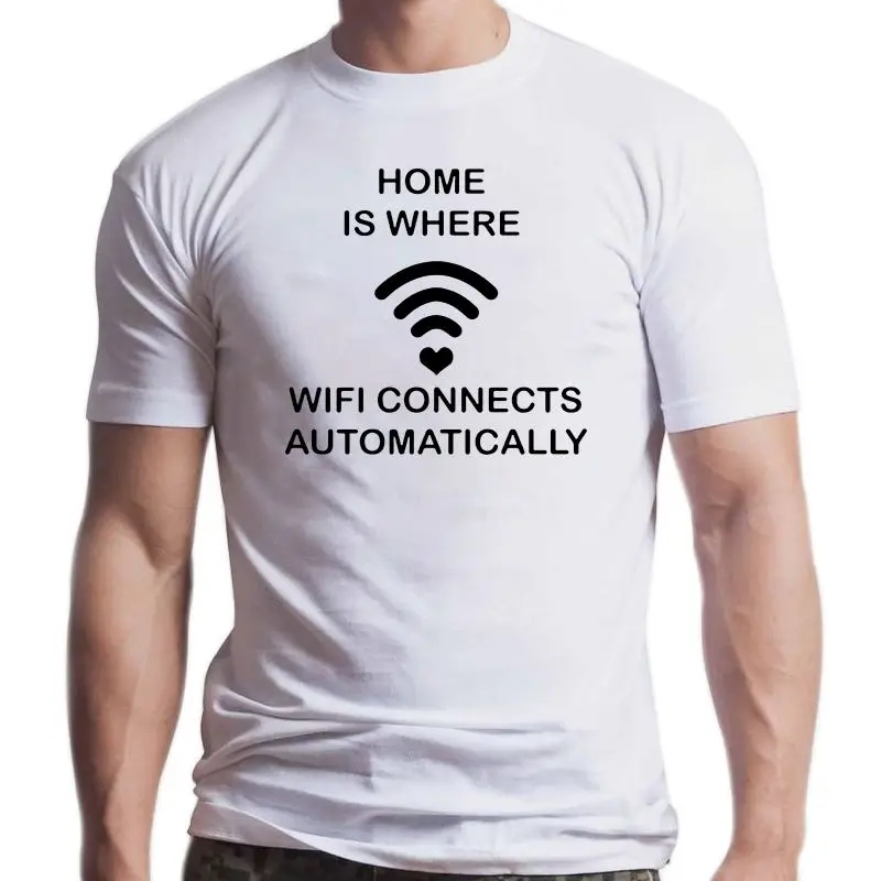 

Футболка с надписью Wi-Fi для мужчин и женщин, Модная хлопковая тенниска с коротким рукавом, повседневная майка с Wi-Fi, одежда унисекс, C10