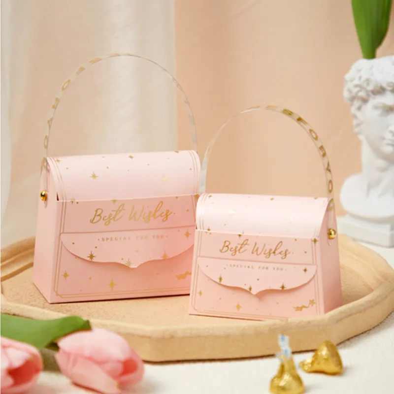 

5/PCS Gift Box Wedding Christmas Festivals Party Candy Biscuits Snacks Packaging Paper Bag Cosmetics Organizer Handbag Pouch