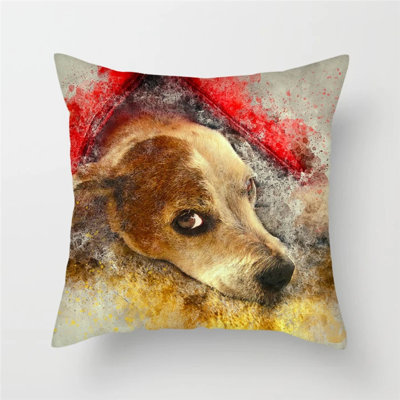 

Fuwatacchi Colorful Animals Cushion Cover Flamingo Poppy Kitty Dogs Throw Pillow Cover Decorative Pillow Cover Sofa Pillowcase