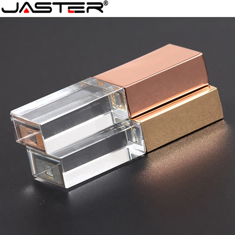 JASTER элегантный розовый Золотой ярко-розовый кристалл usb 2,0 флеш-накопитель с логотипом на заказ 4 ГБ 8 ГБ 16 ГБ 32 ГБ 64 ГБ 128 ГБ