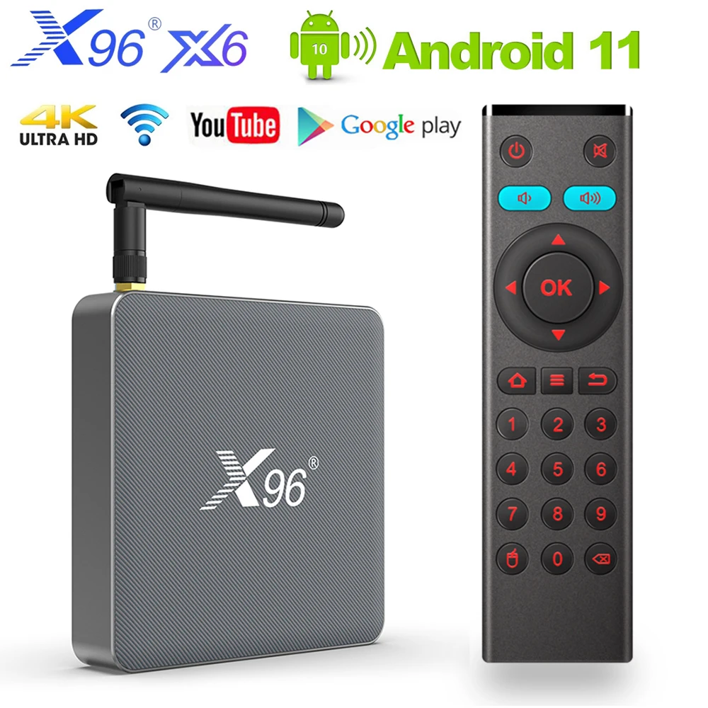 

ТВ-приставка X96 X6 Android 11 iptv RK3566 1000M 8 ГБ ОЗУ 128 Гб Поддержка 4K 2T2R MIMO Dual Wifi 4G 64 ГБ 32 ГБ медиаплеер телеприставка