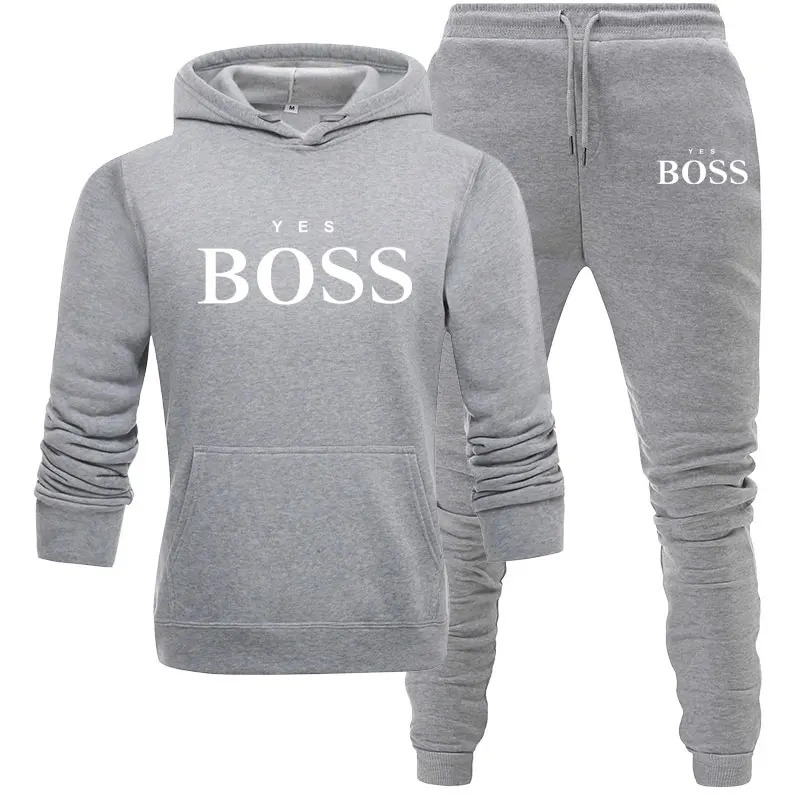 

Nowo man Boss komplet z kapturem zestaw swetrw zestaw swetrw z kapturem + spodnie jogging Homme men