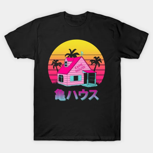 

2021 Men/Women's Summer Black Street Fashion Hip Hop Retro Kame House Anime T-shirt Cotton Tees Short Sleeve Tops