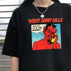 Женская Винтажная Футболка с принтом сатаны зла Жнеца