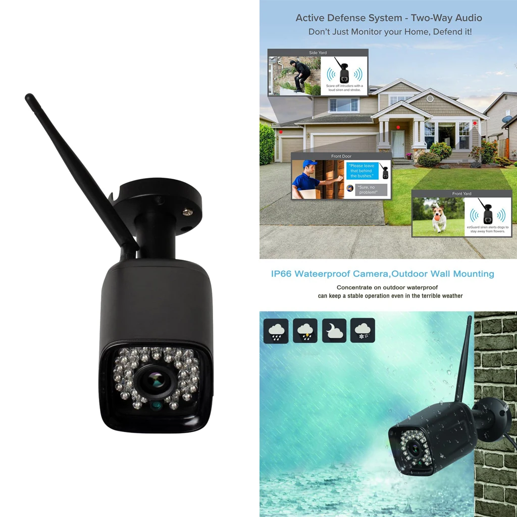 

Wireless Camera Wifi 1080P Security Camera Indoor Outdoor Night Vision Black UK Plug