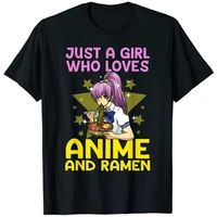 just a girl who loves anime and ramen t shirt funny anime art for women teen girls anime lover tee tops
