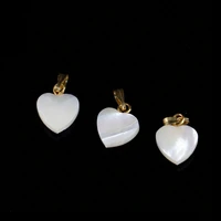 fashion 1pcs natural mother of pearl white shell pendants heart shape pendant charms for jewelry making necklace accessories