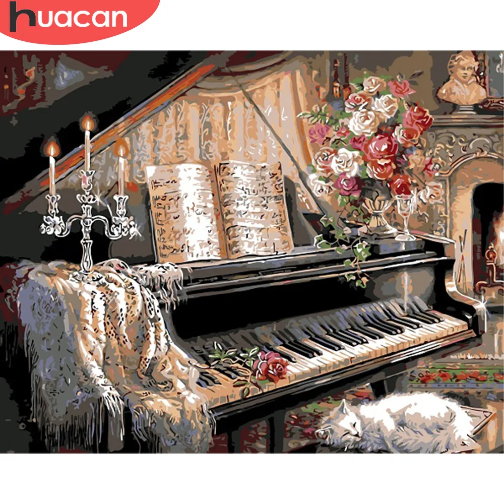 HUACAN DIY Краска по номерам Paino на холсте картины украшение стену живопись маслом ing