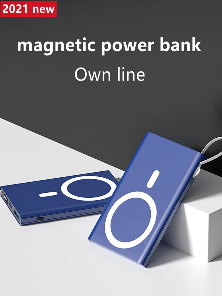 

For Iphone 13 12Pro Max 15W Fast Charger Mobile Phone External Battery 2021 NEW 10000mAh Portable Magnetic Wireless Power Bank
