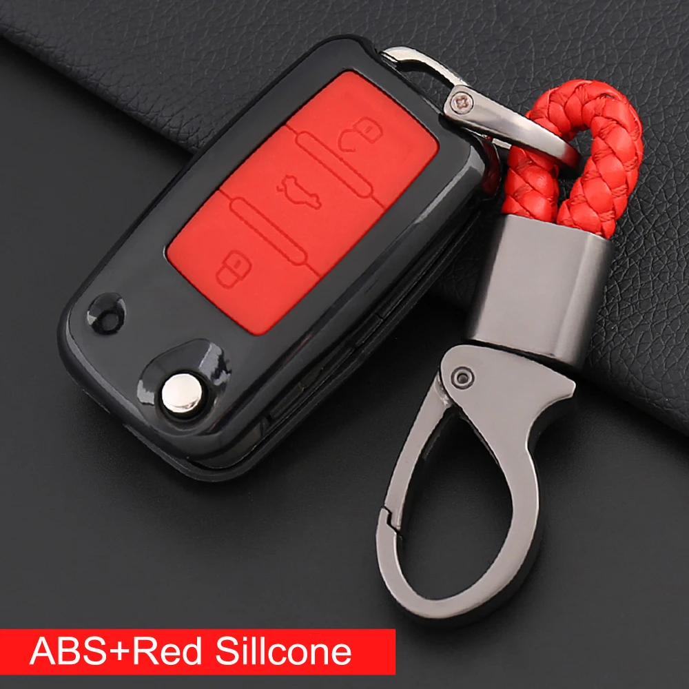 Автомобильный складывающийся силиконовый + ABS чехол для ключей VW Volkswagen polo passat b5 golf