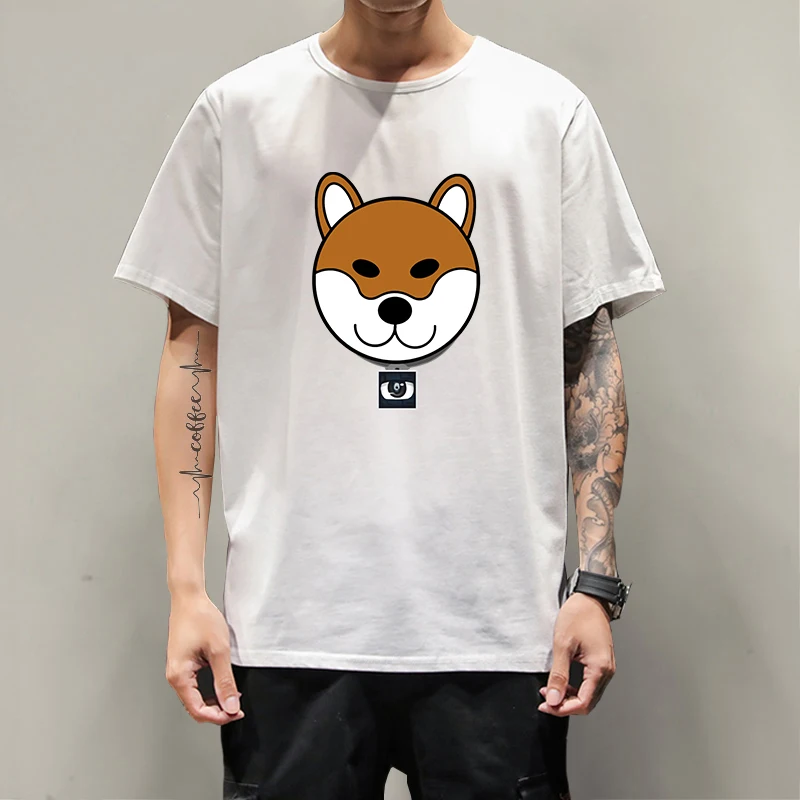 

2021 Loose Fit Wearing Funny Dog Pattern Tops Anime T Shirt Men's High Quality Lycra Shirts Men's Fashion Graphic T Shirts